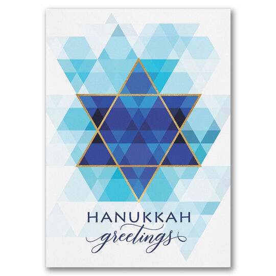 Beautiful Star of David Folded Hanukkah Cards